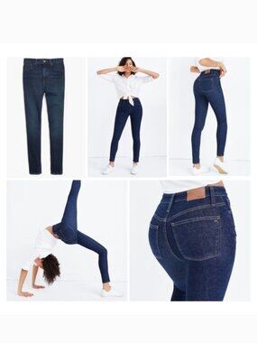 Madewell Curvy High Skinny Jeans in a dark wash. 25P